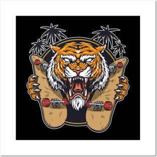 angry tiger face - tiger claw - wild animal Posters and Art